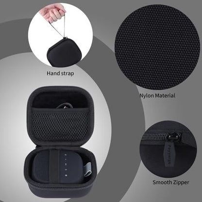 Storage Case Compatible with Bose SoundLink Micro 2nd Gen Speaker | Lightweight Carry, Secure Storage, Convenient Zipper, Soft Interior,Black Case - color: Black