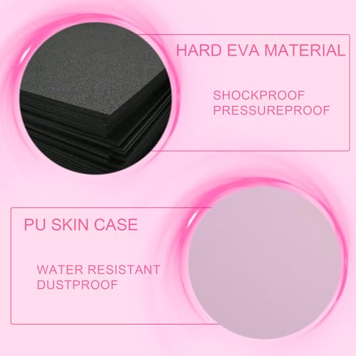 Hard Headphone Case for Sony WH-CH520 / JBL Tune Live 670NC, Pink | Protective Carring Storage Case for Over-Ear Headphones, with Handle Strap & Mesh Pocket - color: PINK