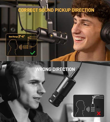 MAONO PD100S XLR Podcast Microphone, Cardioid Studio Dynamic Metal Boom Mic | Compatible with Audio Interface, Audio Mixer, Sound Card for Vocal Recording, Streaming, Voiceover, Music, Content Creation