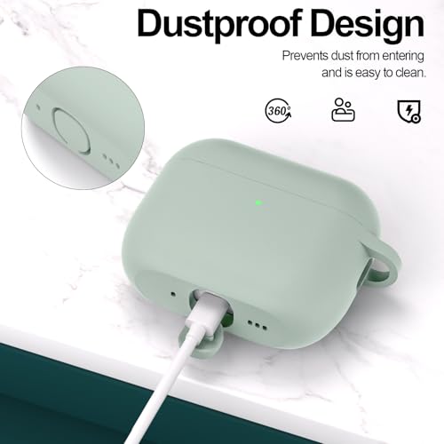 for AirPods Pro 3 Case Cover, Protective Soft Silicone with Keychain Cleaning Pen for Women Men for Apple AirPods Pro 3rd Generation Case(2025), Front LED Visible, Fog - color: C-Fog