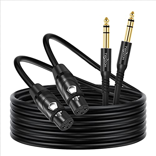 Twozoh XLR Female to 1/4 Inch (6.35mm) TRS Cable 1FT 2 Pack, Quarter Inch Jack Balanced to XLR Microphone Cable (Professional/HiFi) - color: Female 2-PACK, size: 1FT