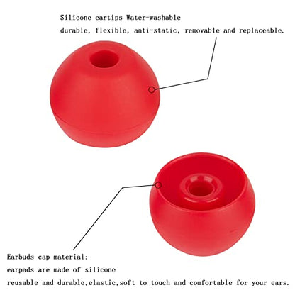 Replacement Ear Tips Compatible with Powerbeats Pro Beats Wireless Earphone Headphones - Silicone Rubber Eartips - Red - 4 Pairs - color: Red