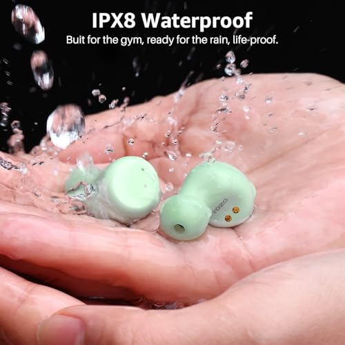 TOZO T6 Wireless Earbuds Bluetooth 5.3 Stereo Sound in Ear Headphones | 50H Long Playtime Ear buds with Charging Case, App Customizable EQs, IPX8 Waterproof Earphones, AI Calls, Deep Bass - color: Green