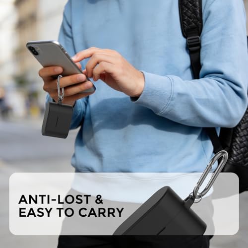 AhaStyle Silicone Case for Sony WF-1000XM6 (2026) Accessories, Black | with Carabiner, LED Visible, Skin-Friendly Soft Touch, Full Protection, Shockproof, Wireless Charging, for Men Women - color: Black
