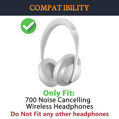 SOULWIT Protein Leather Replacement Earpads for Bose 700 (NC700) Wireless Headphones, Ear Pads Cushions with Softer Protein Leather, High-Density Noise Cancelling Foam, Added Thickness - Silver - color: Silver