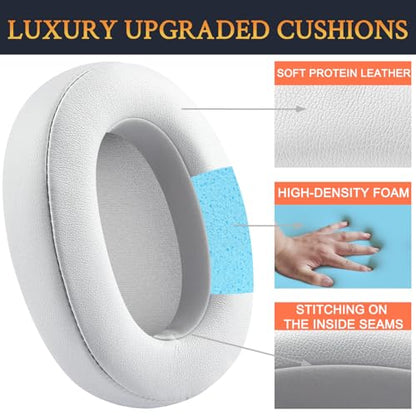 SOULWIT Earpads for Sony WH-XB900N/WH-CH710N/WH-CH720N/WH-RF400/MDR-RF895RK Headphones, Ear Pads Cushions with Soft Protein Leather, High Density Foam - White Smoke - color: White Smoke