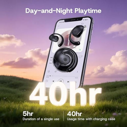 Open Over Ear Earbuds Open Ear Headphones Wireless Bluetooth | Over The Ear Earbuds That Don'T Go In Your Ear Air Conduction With Awareness Of Surroundings With Over-Ear Hooks - color: Purple