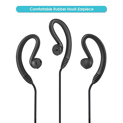 2-Pack Walkie Talkie Earpiece w/ Mic 1-Pin 2.5mm Compatible with Talkabout | Two Way Radio Headset with PTT for Motorola