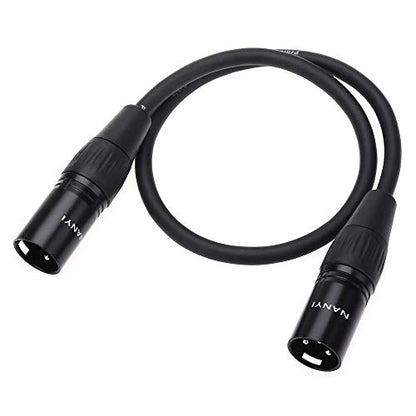 NANYI 2PCS XLR Male to Male Microphone Cable, 3-Pin, 1.6ft - size: XLR Male To Male-1.6FT-2PCS