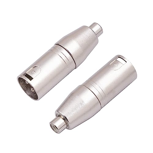 XLR Male to RCA Female Adapter Cable - 2 Pack Audio Connector Converter for Microphone - color: XLR M To RCA F