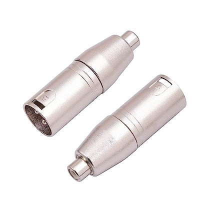 XLR Male to RCA Female Adapter Cable - 2 Pack Audio Connector Converter for Microphone - color: XLR M To RCA F