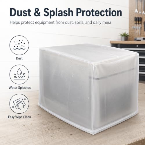 Custom Frosted PVC Dust Cover, Made to Size, Zipper Drawstring - color: Frosted Pvc