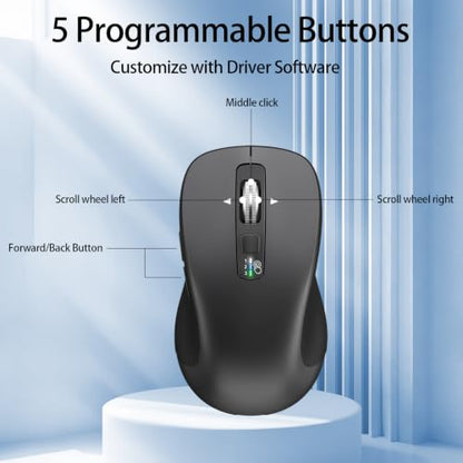 CITLLA Wireless Bluetooth Mouse, Multi-Device Ergonomic Mouse - color: All Gray