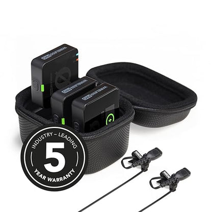 RØDE Wireless PRO Compact Wireless Microphone System with Timecode, 32-bit Float On-board Recording, 2 Lavalier Microphones and Smart Charge Case for Filmmaking and Content Creation | 32-bit Float On-board Recording, 2 Lavalier Microphones and Smart Charg