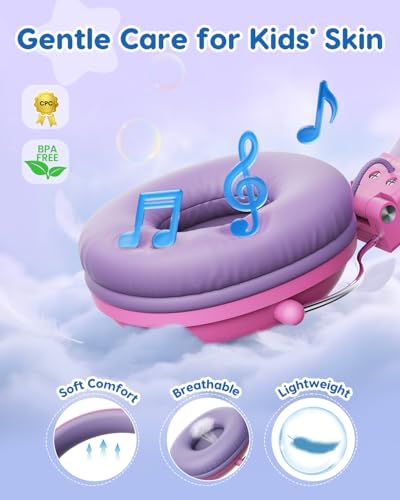 awatrue Kids Headphones, 74/85dB Volume Limiter, 3.5mm Jack Pink HK05 - color: Pink-Purple