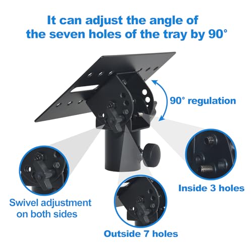 Speaker Stand Adapter, Adjustable Angle，Holds up to 110lbs,2 Packs | Adjustable All Metal 35mm Speaker Adapter Top Cap,Suitable for Stage and Event Setup,HD-12 , Black