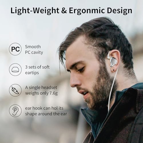 KZ ZS10 Pro in Ear Monitor Wired Headphone, KZ HiFi Earbuds in Ear Monitor Earphone with 4 Balanced Armatures and 1 Dynamic Drivers Professional IEM Headphone for Drummer Musician(Blue No Mic) | KZ Earphone with 4 Balanced Armatures and 1 Dynamic Drivers