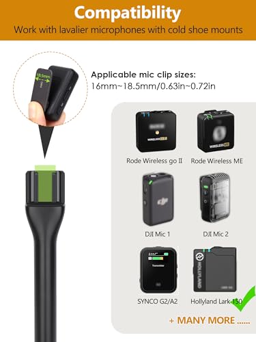 YOUSHARES Interview Microphone Handheld Adaptor for Rode Wireless Go II/Wireless PRO/Wireless ME/DJI Mic/DJI Mic 2 - color: Style_E