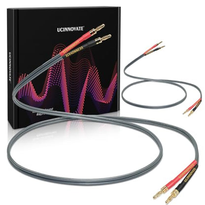 2 Pack 12AWG 4m High-End HiFi OFC Speaker Cable with Banana Plugs, 1 Pair Bi-Wire Cold Welding Oxygen Free Copper Speaker Wire Cable with 4mm Gold Plated Banana Plugs for Audio Home Theater - style: 2x 4m High-end Speaker Cable