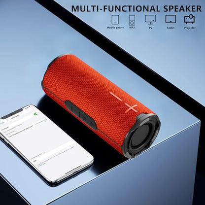 BYANDBY Bluetooth Speaker with IPX5 Waterproof 2 Portable, Long Playtime, Wireless Stereo Pairing, 12W Stereo Sound, BT 5.3, Bassup, Electronics for Home, Shower, Outdoors, Travel(Red) - color: Red