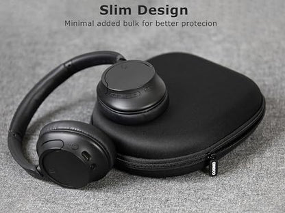 Ginsco Universal Headphone Case Compatible with JBL Tune 510BT 720BT, Sony WH-CH 720N/WH-CH520, with Sony/JBL/Soundcore Life Q20i Q30/BERIBES/TOZO/KVIDIO etc Wireless Headphones (Satin Black) - color: Satin Black