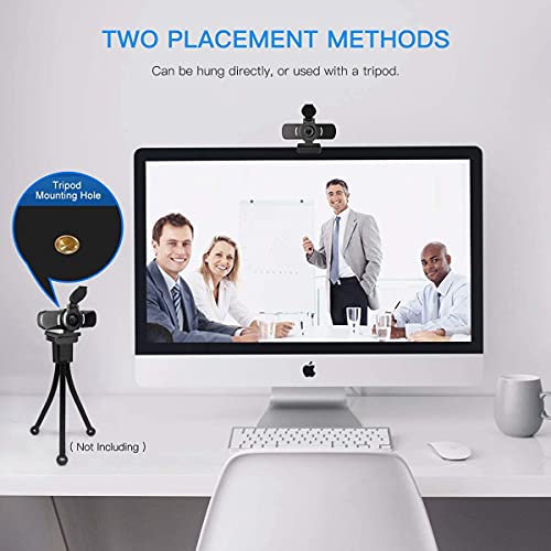 LarmTek Computer Camera with Microphone, 1080P Webcam with Webcam Cover Compatible with Mac OS Windows Laptop PC Desktop,HD Webcam for Live Streaming Gaming Calling Video Conferencing