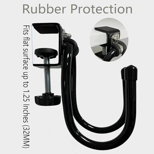 AUXPhome 2/PK Portable Desk Mount Hanger, Strong Table Hanger Hooks for Backpack, Hard hat, Cords,Bags,Mug,Towels, Shoes, Toys, Umbrella, Cap,Headphone,Purse,Handbag,etc for Table Desk, Under Counter