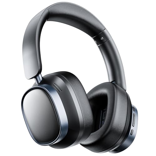 Active Noise Cancelling Headphones,78H Over Ear Headset | Bluetooth 6.0,Hi-Res,Low Latency,Foldable Bluetooth Headphones,Ideal for Travel,Workout,Office,Cellphone PC,Deep Black - color: Deep Black