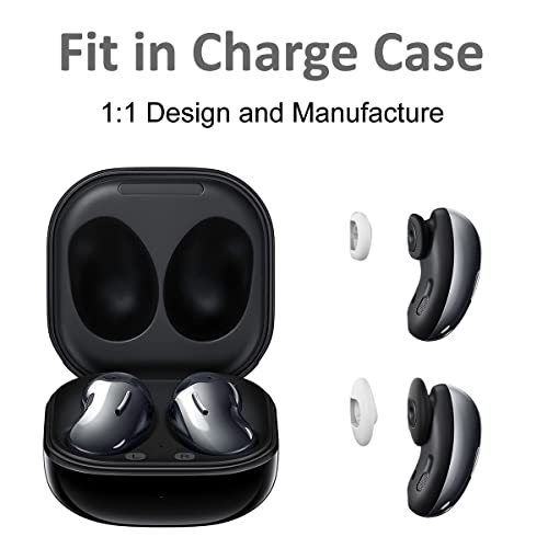 A-Focus 10 Pairs S/L Galaxy Buds Live Ear Tips Adapter Set Replacement Wing Earbuds Cushion Ear Gel Cover Skin Accessories Compatible with Samsung Galaxy Buds Live SM-R180, Mystic White - color: white
