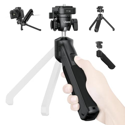 ULANZI TT38 One-Click Opening Vlogging Tripod w Uka F38 Quick-Release | One-Click Open, UKA F38 Quick Release, Cold Shoe, Panoramic Ball Head, Hidden Hook, for Sony Canon Nikon Fujifilm - color: TT38 Tripod