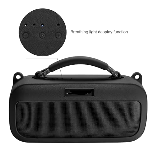 Silicone Protective Case for Bose SoundLink Max Wireless Bluetooth Speaker with Adjustable Shoulder Strap Durable Lightweight and Stylish (Black) - color: Black