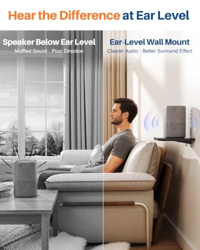 BYMECOST Speaker Wall Mount, Adjustable Rear Speaker Wall Mount Shelves - color: Style 2