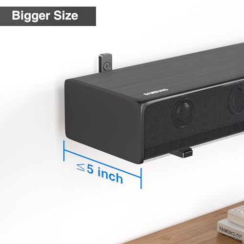 songsoso Soundbar Mounts Under TV for Bose, Sony, Saiyin, VIZIO, LG, Samsung, Roku - Dolby Atmos Compatible Soundbar Wall Mount Bracket, Sound Bar Shelf, Soundbar Stand Under TV Up to 20LB
