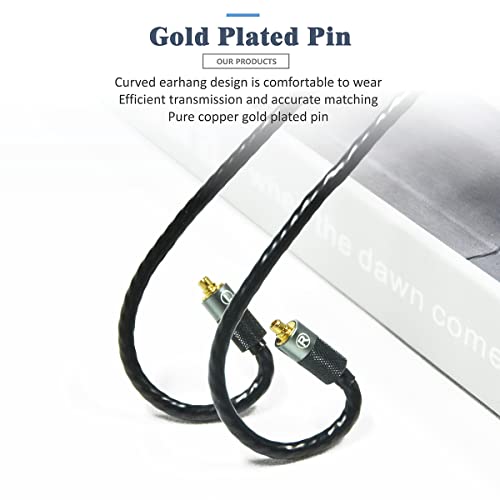 MMCX Plug 5N OFC Copper+Graphene Earphone Replacement Cables for SHURE SE846 SE535 SE425 Xelento Remote T8iE T9iE Fidue A83 Sirius MkII Dunu DK3001Pro DK4001 UE900S W60 W80 (4.4mm Plug, MMCX)