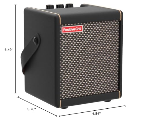 Positive Grid Spark MINI 10W Small Smart Guitar Amp & Bluetooth Speaker | Portable Sound for Guitar Playing at Home or On the Go | Black | Portable amp & Bluetooth speaker for electric, acoustic & bass. 100k+ tones, Spark AI, Smart Jam, up to 8-hr battery