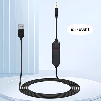 USB Sound Card Replacement for Alienware Gaming Headset, USB to 3.5mm Audio Cable Extension Cord with Mute & Volume Control for Alienware AW720H AW310H AW510H 988 Dell Gaming Headset to PC PS4 PS5 Mac