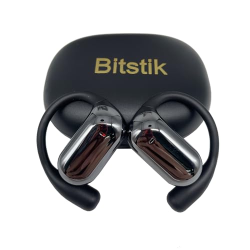 Open-Ear Wireless Headphones Bluetooth Earbuds LED Power Display Charging Case Ear Buds Earhook Over-Ear Earphones for Workout Sports TV Phone Laptop (Black) - color: #01Black
