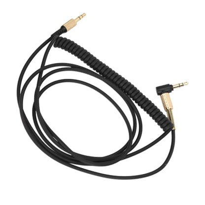 Coiled 3.5mm Aux Cord 4.6-6.9ft Gold Plated Retractable Audio Cable for