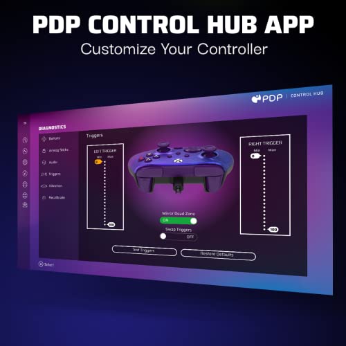 PDP Rematch Enhanced Wired Gaming Controller for Xbox Series X|S & Xbox One - color: Purple Fade, style: Controller