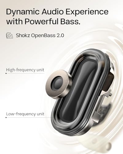 SHOKZ OpenFit 2 Open-Ear Headphones, True Wireless Bluetooth Earphones with Microphone, Beige(Renewed) - color: Beige