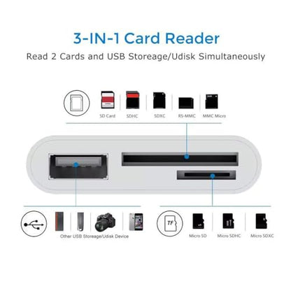 CY USB 2.0 Type C USB-C to TF Micro SD SDXC USB Female Card Reader Adapter Compatible with MAC Laptop Tablet Phone - style: SD+TF+USB