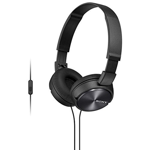Sony MDR-ZX310AP ZX Series Wired On Ear Headphones with mic, Black - size: 1