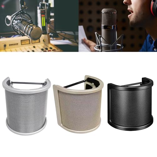 Popping Filter Double Layers Metal Meshing Layer Microphone Windscreen Covers Handheld Micrphone Shield Microphone Acces