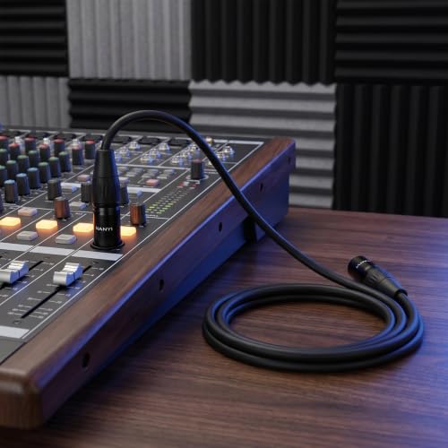 NANYI XLR Male to Male Microphone Cable, 3-Pin, DMX Patch Cord, 10ft - size: XLR Male To Male-10FT