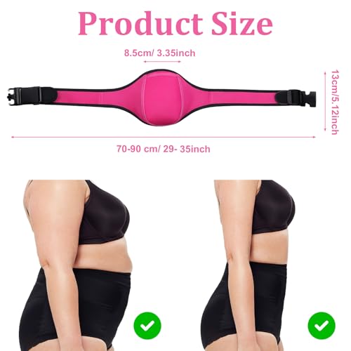 Microphone Belt Holder, Adjustable Mic Belt for Fitness Neoprene Sweat Absorbent Waistband Pouch Case for Fitness Instructor, Teacher, Speaker, Theatre (Rose Red)
