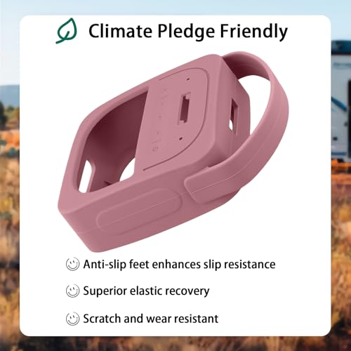 for Bose New SoundLink Micro 2nd Gen Portable Speaker Silicone Case, Pink | 1:1 Molded Fit, Shock Absorption, Metal Carabiner, Flexible Carry Handle, Anti-Slip Texture, Elastic Recovery - color: Pink Case