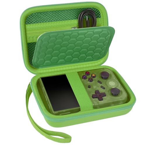 PAIYULE Travel Carrying Case for R36S RG353V RG353VS Handheld Game Console - color: Green, style: For R36s