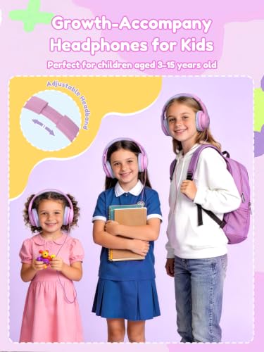 Acer OHW328 Kids Headphones Wired for School - Over Ear Design | 85/94dB Safe Volume, 3.5mm Jack Foldable Headphones for Kids Boys Girls Classroom Yoto Player Chromebook Travel PinkPurple - color: Pink Purple