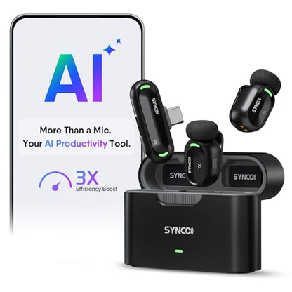 SYNCO AI Mini Wireless Lavalier Microphone for Android USB-C Creators