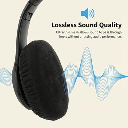 2 Pairs Headphone Covers for Ears, Washable Strechable Headset Earpad Cloth Cover Black Headset Ear Covers Fit 3.5" - 4.3" Ear Pads